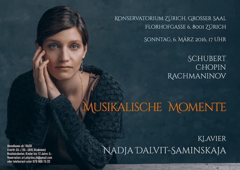 Шуберт, Шопен, Рахманинов. Надя Далвит-Саминская, фортепиано (Цюрих)