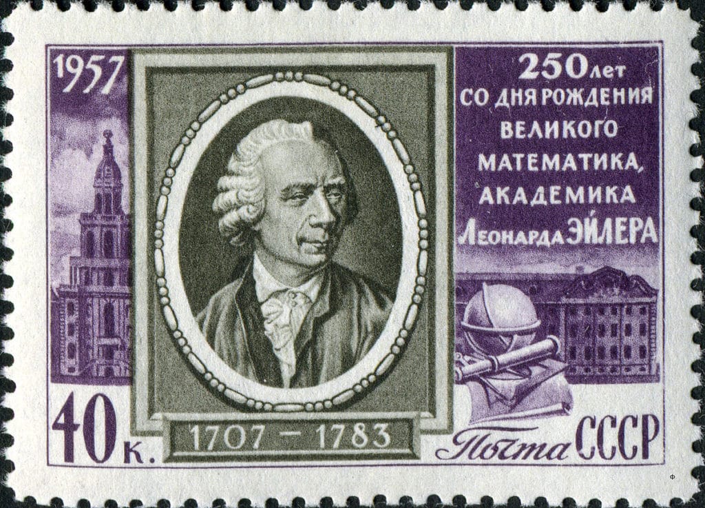 Советская марка, посвященная 250-летию со дня рождения Эйлера (1957). (Общественное достояние).