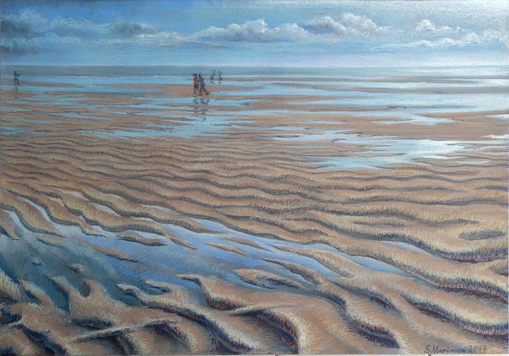 "Nordsee", Pastell auf Papier, 70 x 100cm, 2017 von Mariana Scvortova.