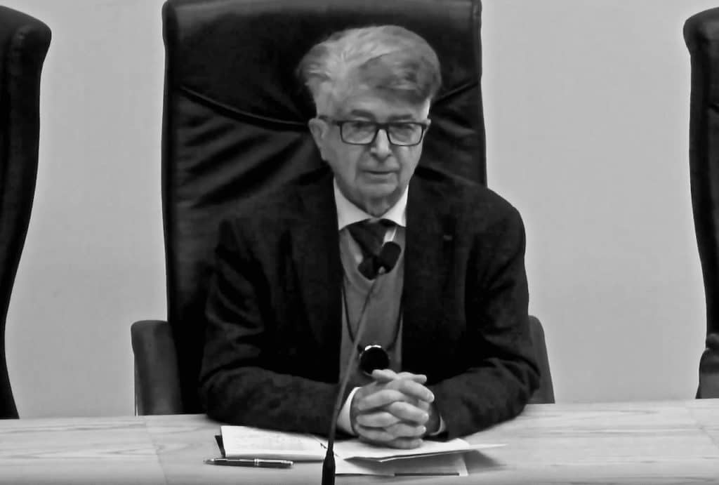 Жорж Нива, Женевский университет, 2018. (Georges Nivat, Université de Genève). (© UnivJeanMoulin Lyon3, YouTube)