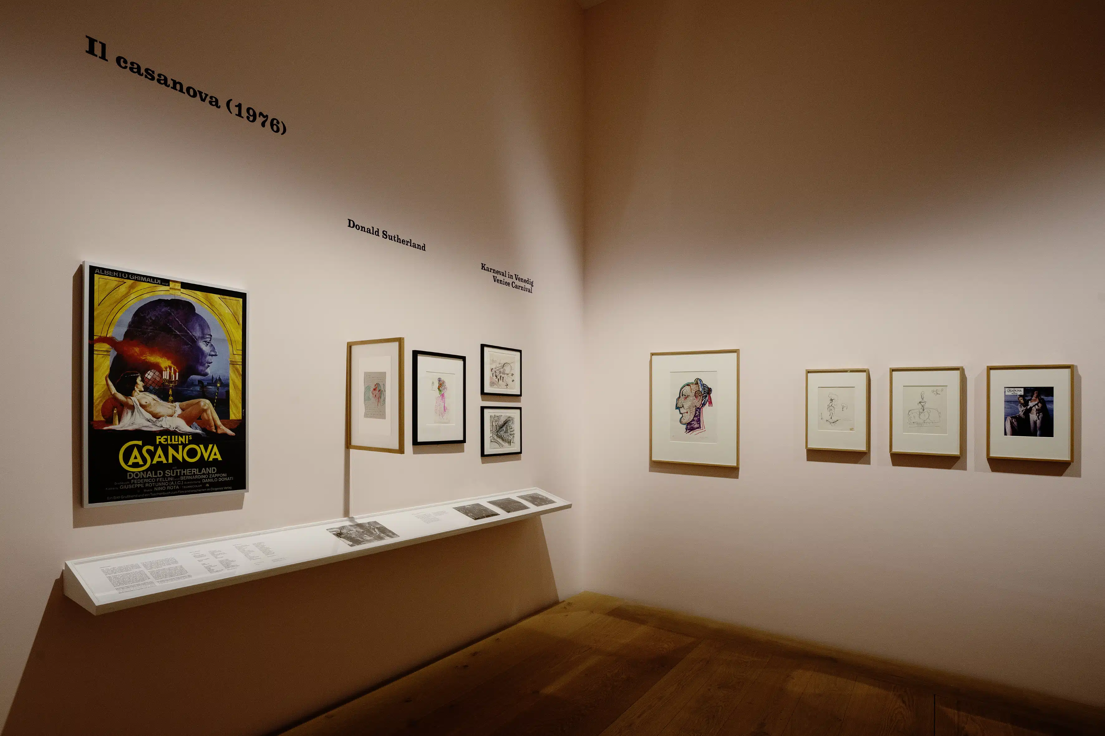 «Федерико Феллини. От рисунка к фильму». Вид на выставку. Kunsthaus Zürich, 2022 Foto © Franca Candrian, Kunsthaus Zürich Werke © 2022, ProLitteris, Zurich