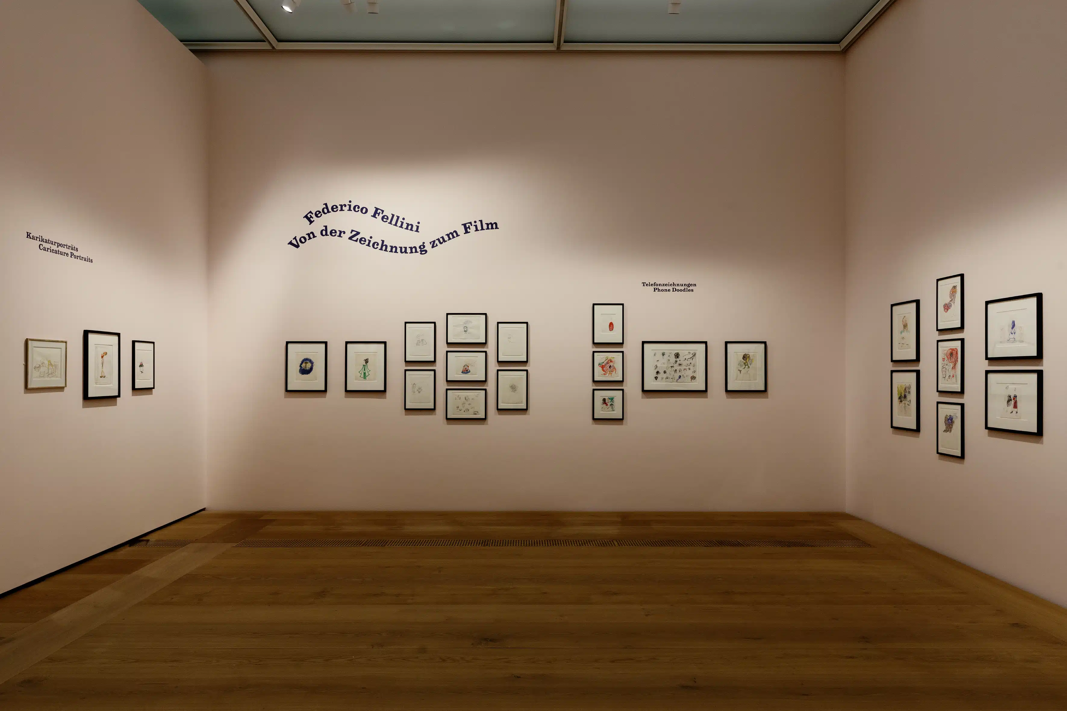«Федерико Феллини. От рисунка к фильму». Вид на выставку. Kunsthaus Zürich, 2022 Foto © Franca Candrian, Kunsthaus Zürich Werke © 2022, ProLitteris, Zurich