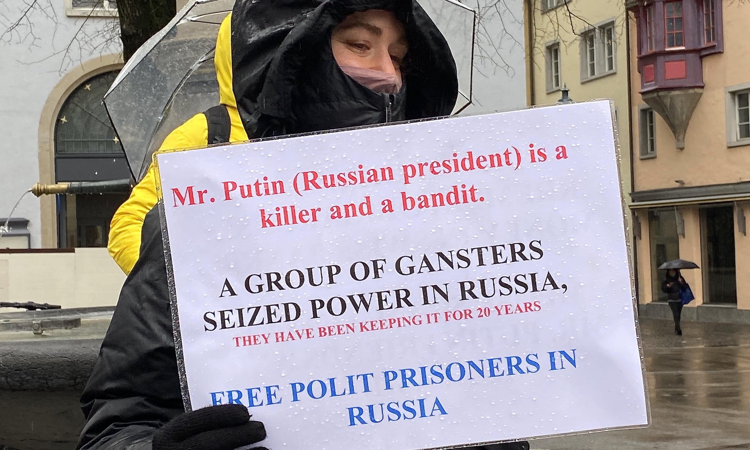 На митинге солидарности с российскими политзаключенными. Цюрих. 30.01.2021 г. (© forall.swiss)