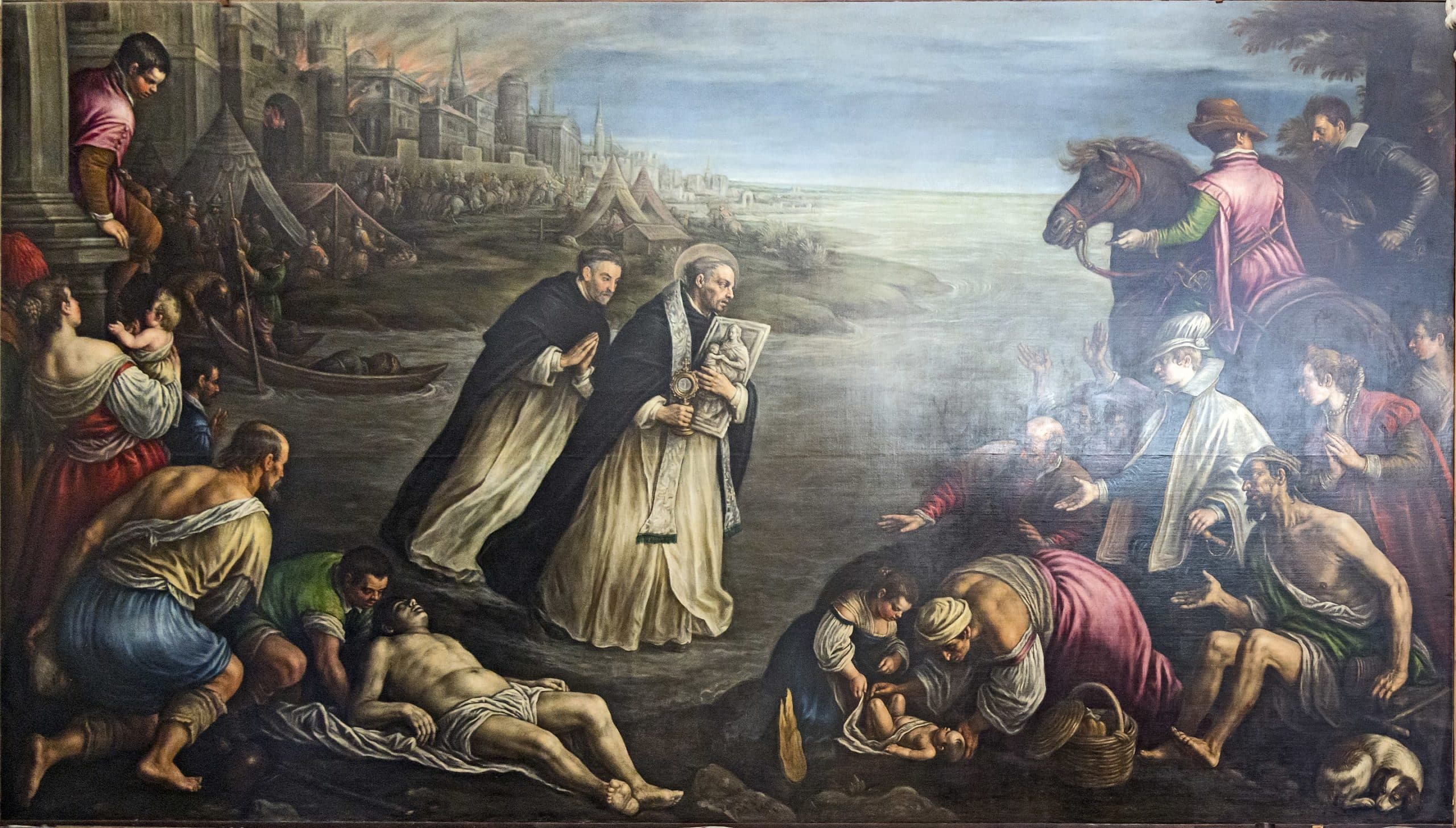 «Святой Гиацинт, идущий по водам Днепра». Леандро Бассано, 1610 г. Базилика Санти-Джованни-э-Паоло, Венеция. Автор снимка Didier Descouens, Creative Commons Attribution-Share Alike 4.0 International license.