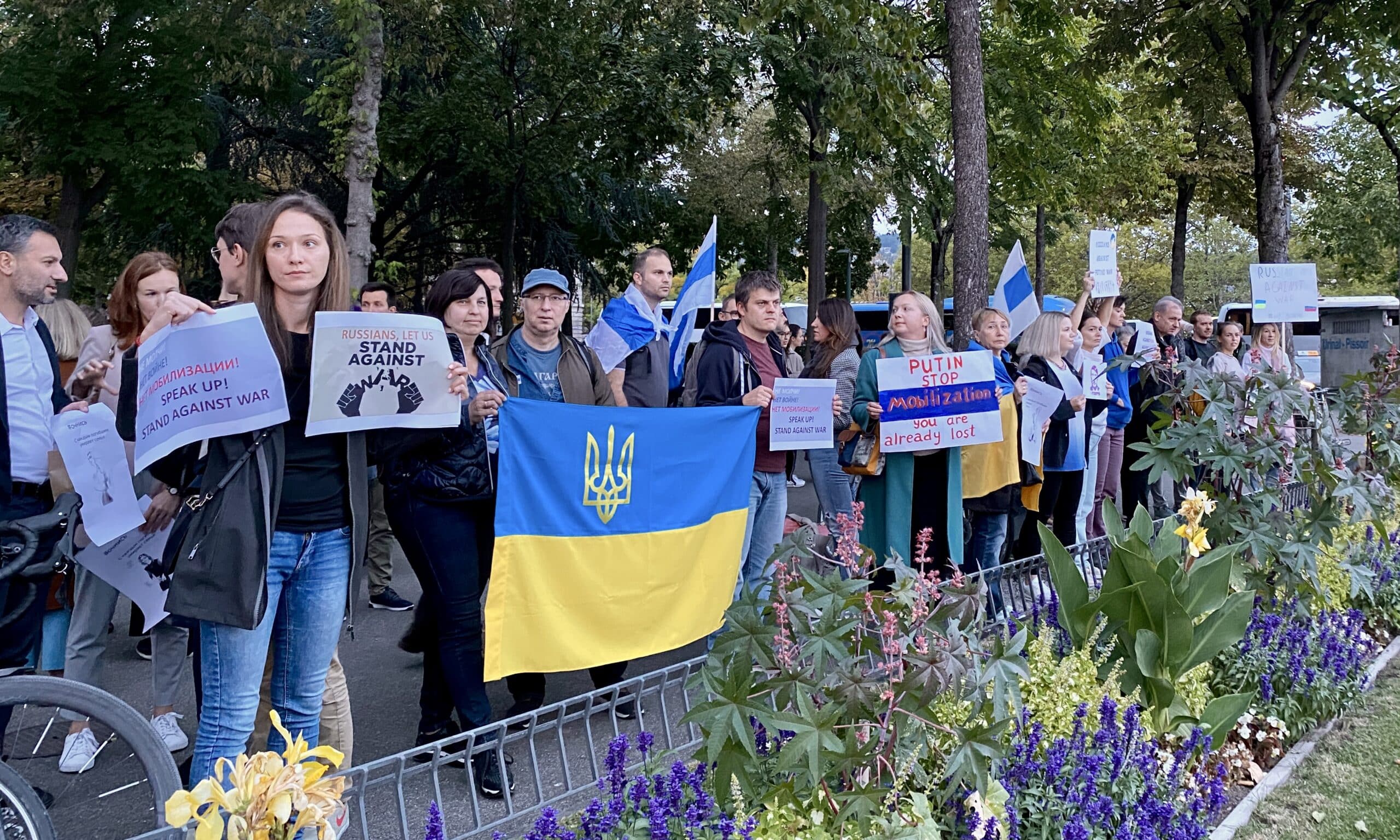 Митинг солидарности с Украиной в центре Цюриха, сентябрь 2022 г. (© forall.swiss)