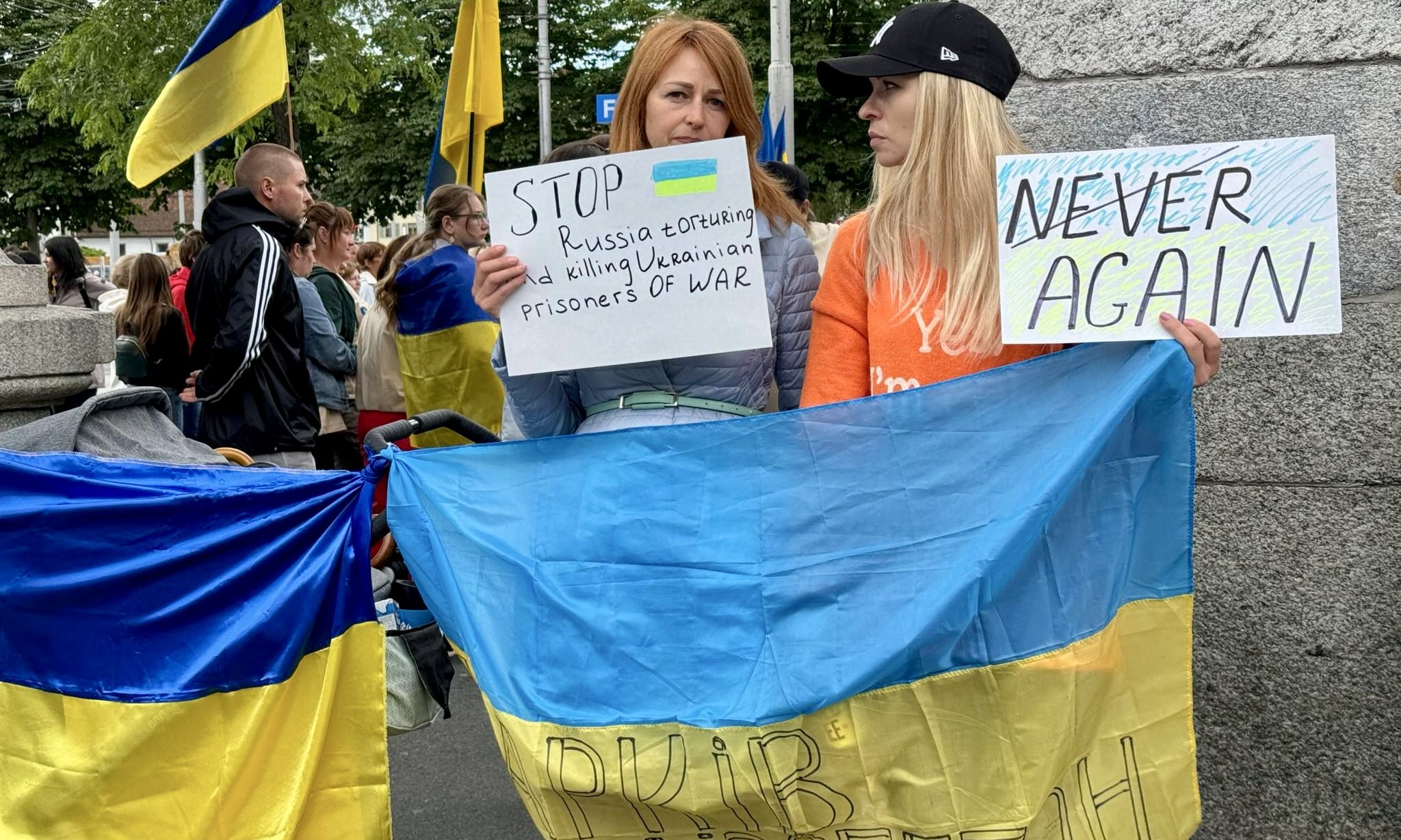 Акция «Save Ukrainian POWs! Free civilian detainees! Return Ukrainian kids home!». Люцерн, 15 июня 2024 г. (© Костянтин Мінков / Kostiantyn Minkov)