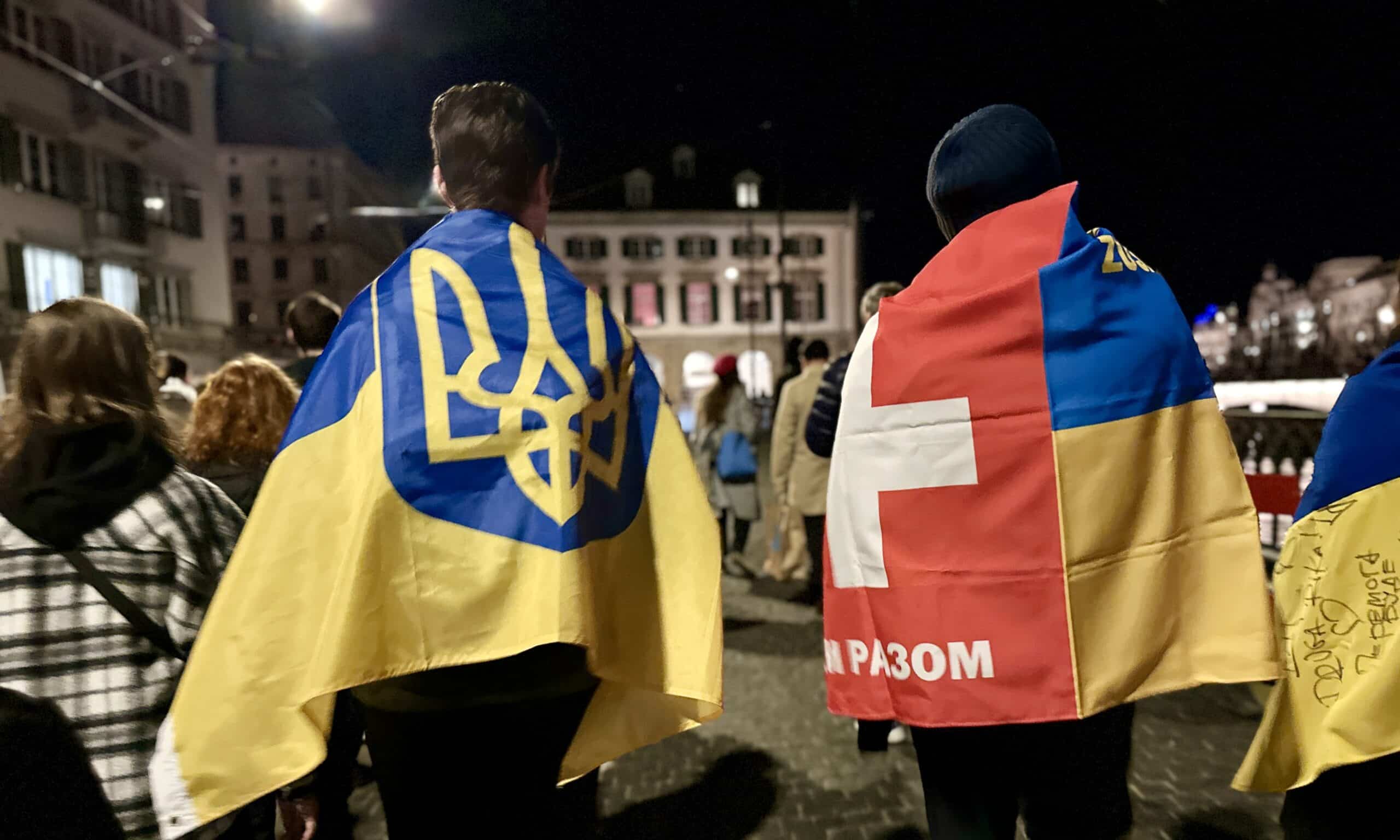 Марш солидарности с Украиной в Цюрихе, 23 февраля 2024 г. (© forall.swiss)