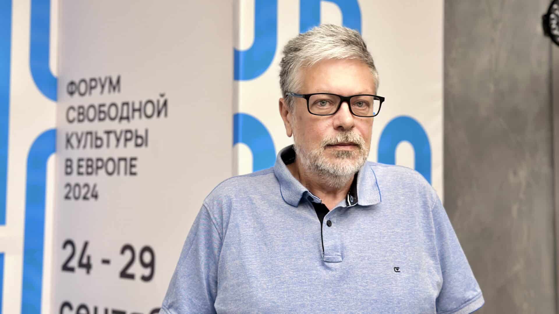 Писатель Михаил Шишкин на форуме СловоНово в Черногории. 26 сентября 2024 года. (© forall.swiss)
