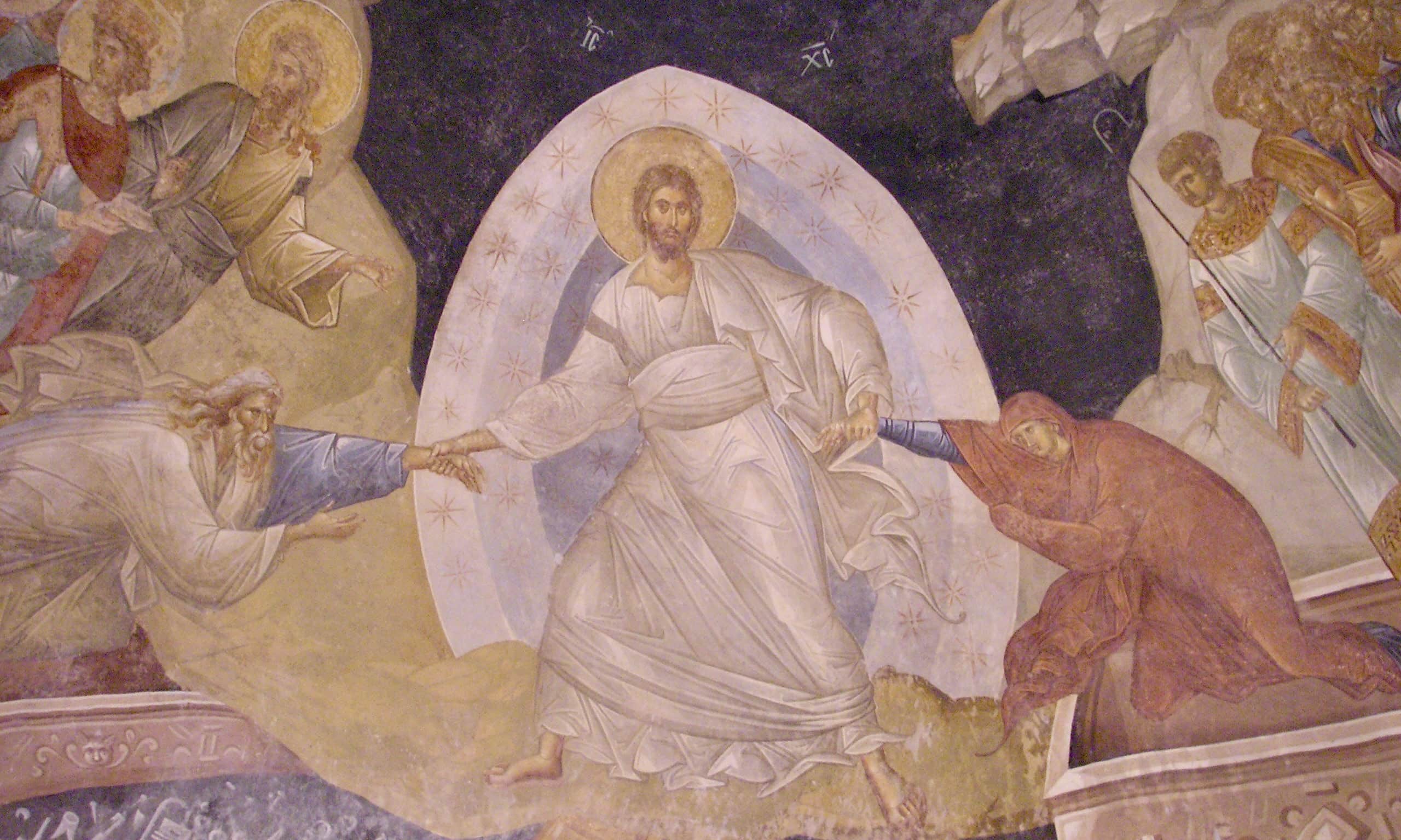 Сцена Anastasis в церкви Хора, Стамбул, Турция. «Anastasis» по-гречески означает «возрождение, воскрешение» (Общественное достояние)