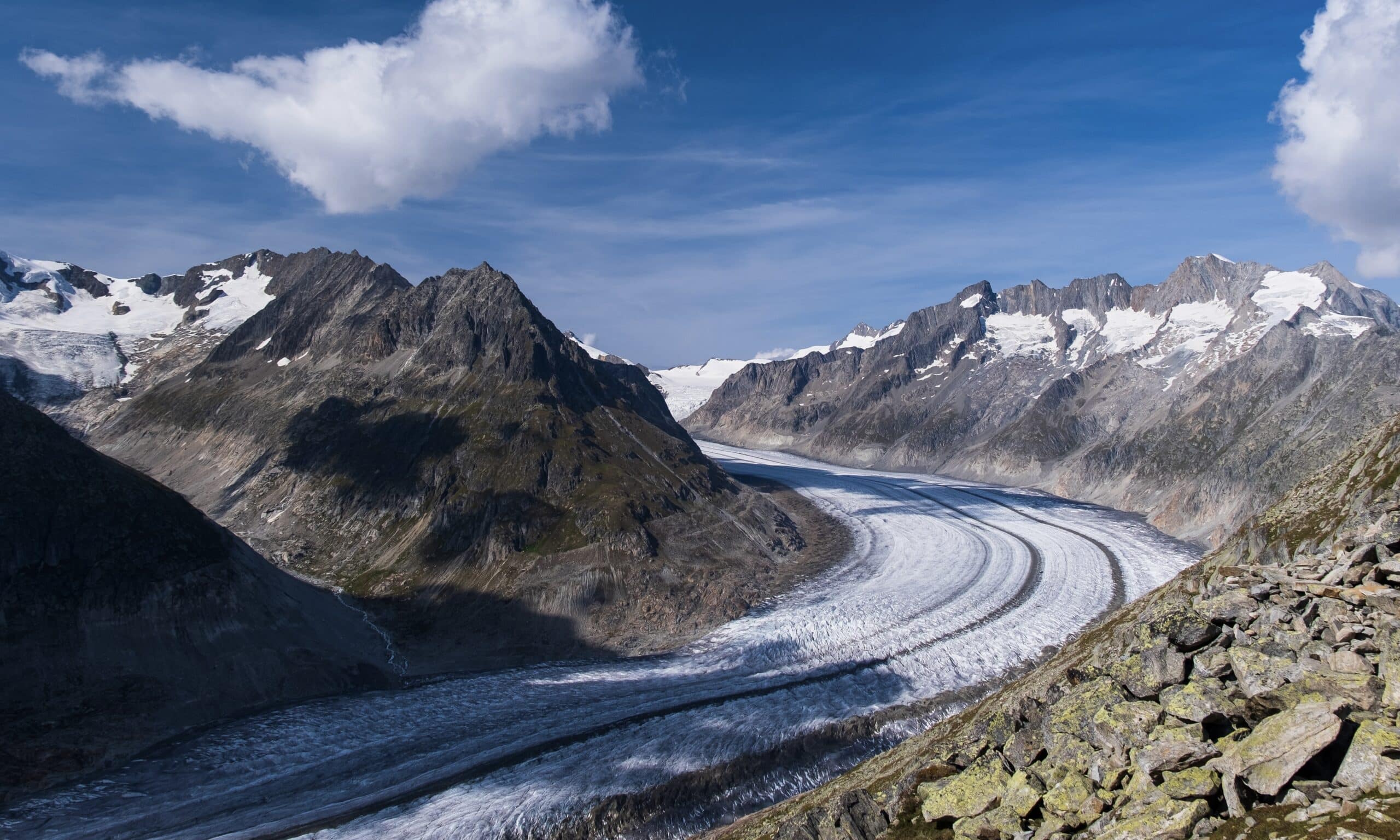 Средний участок ледника Алеч. Кантон Вале, 7 сентября 2021 г. (© Christian David / Creative Commons Attribution-Share Alike 4.0 International)