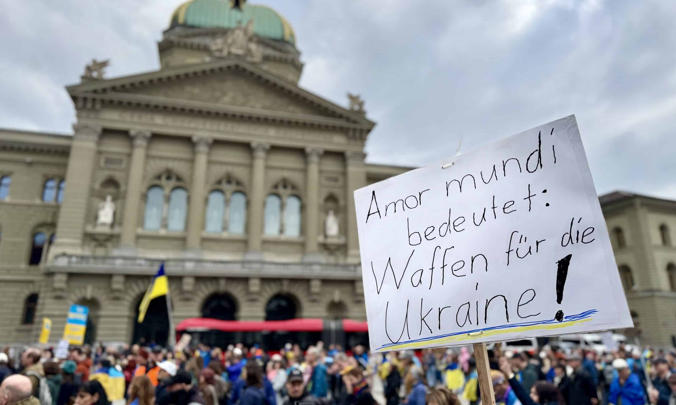 Национальная манифестация и митинг солидарности с украинцами и Украиной. Берн, 28 февраля 2026 г. (© forall.swiss)